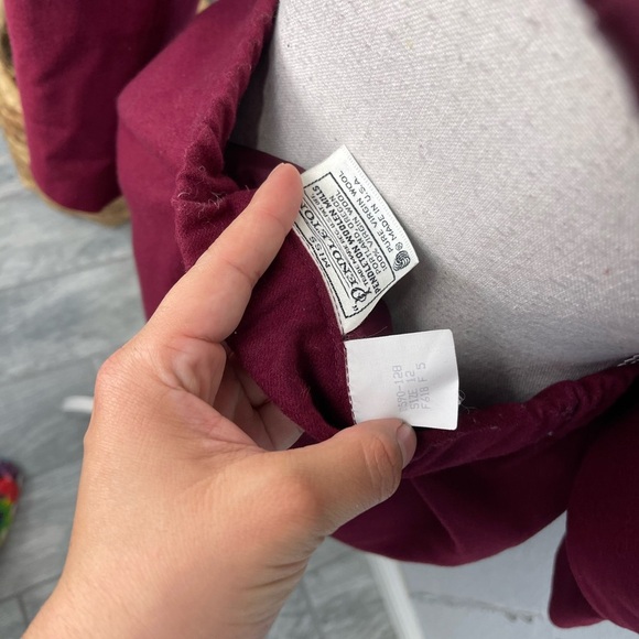 Vintage Pendleton Burgundy Wine Two Piece Wool Skirt Blazer Set - Picture 7 of 8